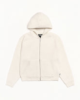 WAFFLE CASHMERE ZIP HOOD SWEATER