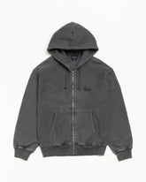 BASIC STÜSSY ZIP HOODIE PIGMENT DYED