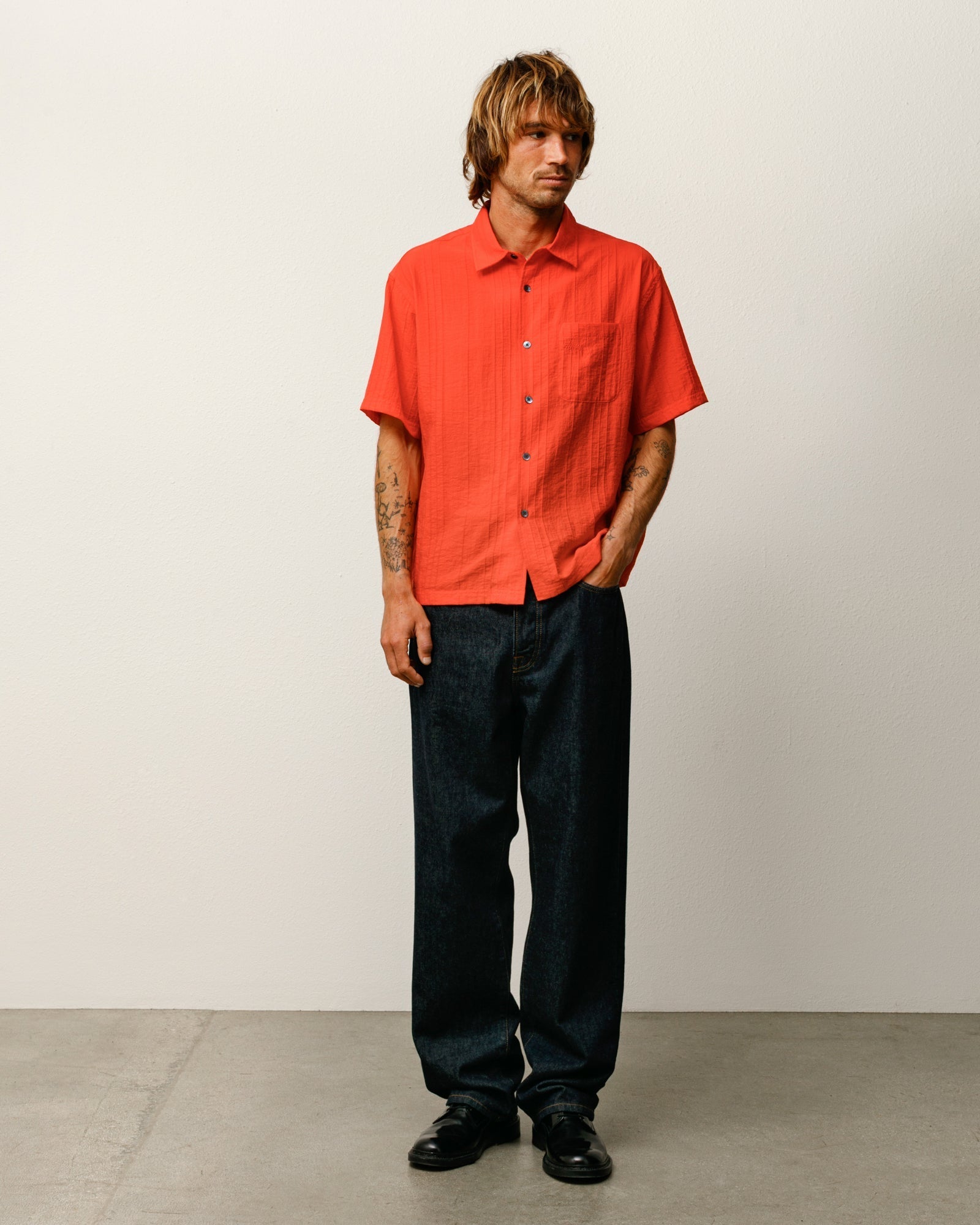 PLEATED TEXTURED SHIRT