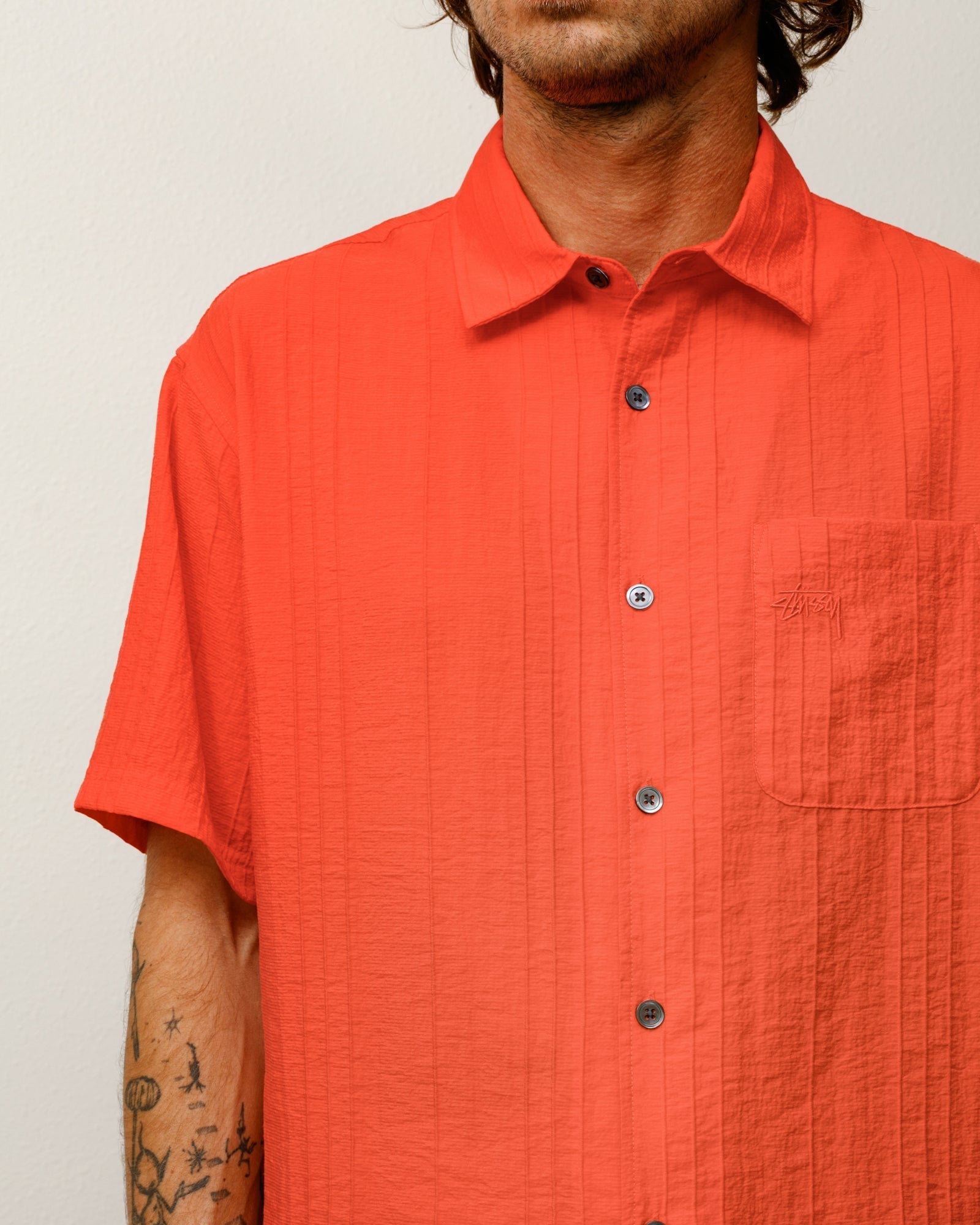 PLEATED TEXTURED SHIRT