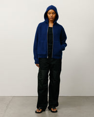 WAFFLE CASHMERE ZIP HOOD SWEATER
