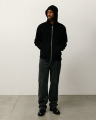 TEXTURED ZIP HOODED SWEATER