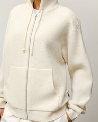 TEXTURED ZIP HOODED SWEATER