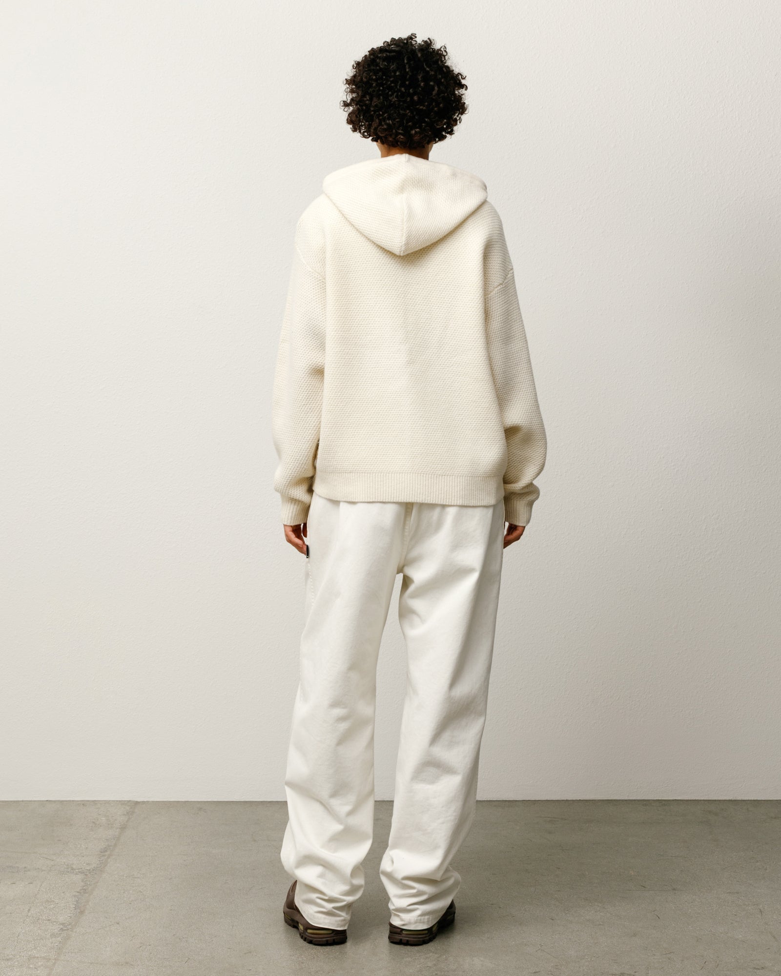 TEXTURED ZIP HOODED SWEATER