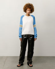 STRIPE RAGLAN CREW