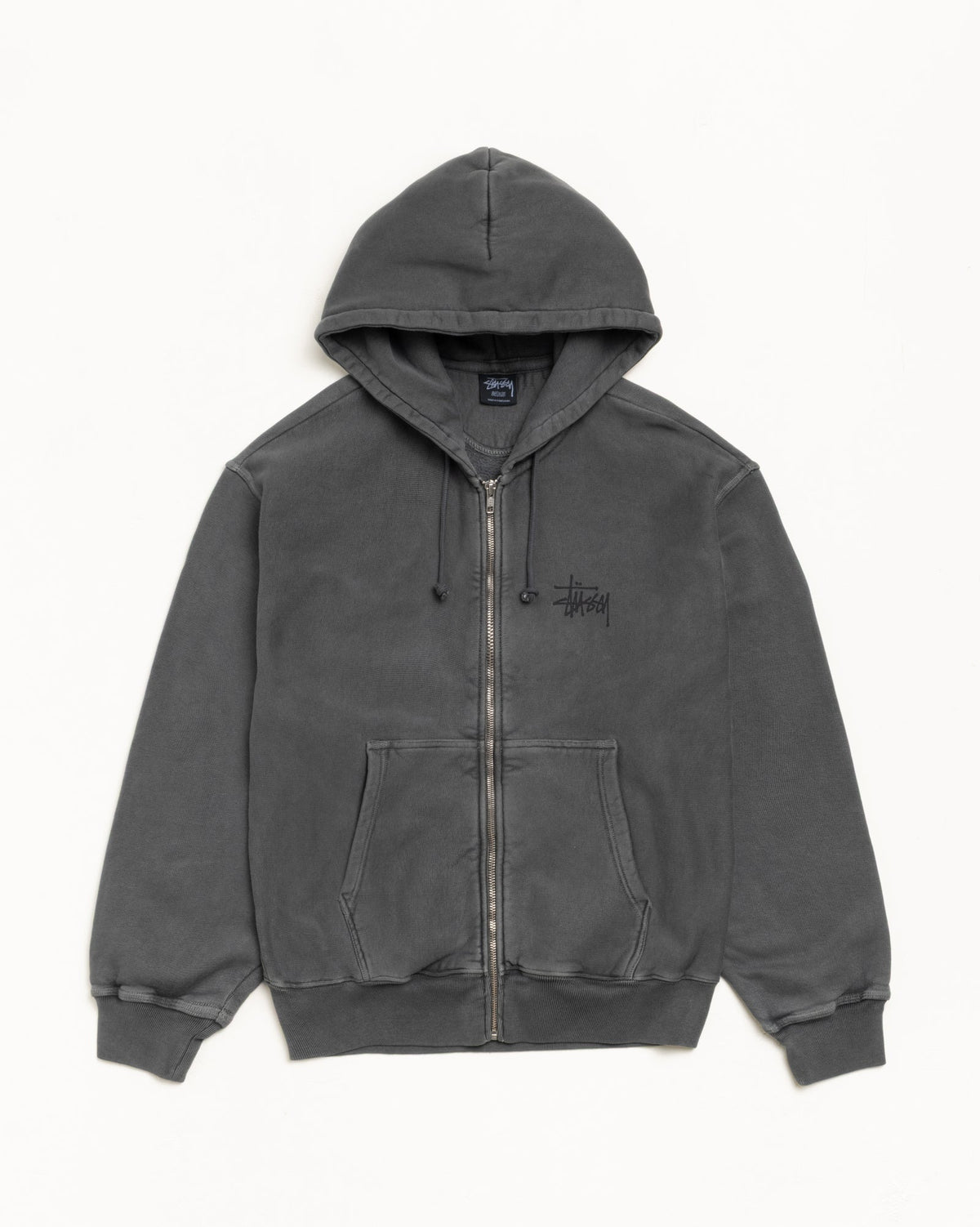 BASIC STÜSSY ZIP HOODIE PIGMENT DYED