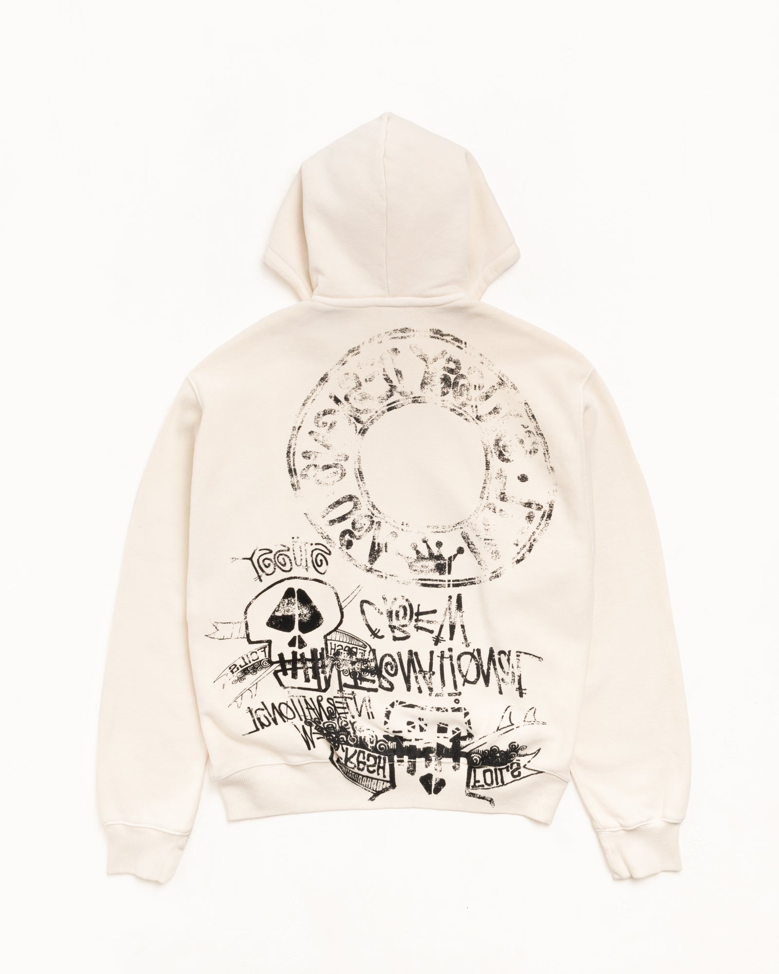 SKULLS ZIP HOODIE PIGMENT DYED
