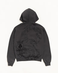 SKULLS ZIP HOODIE PIGMENT DYED