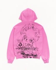 SKULLS ZIP HOODIE PIGMENT DYED
