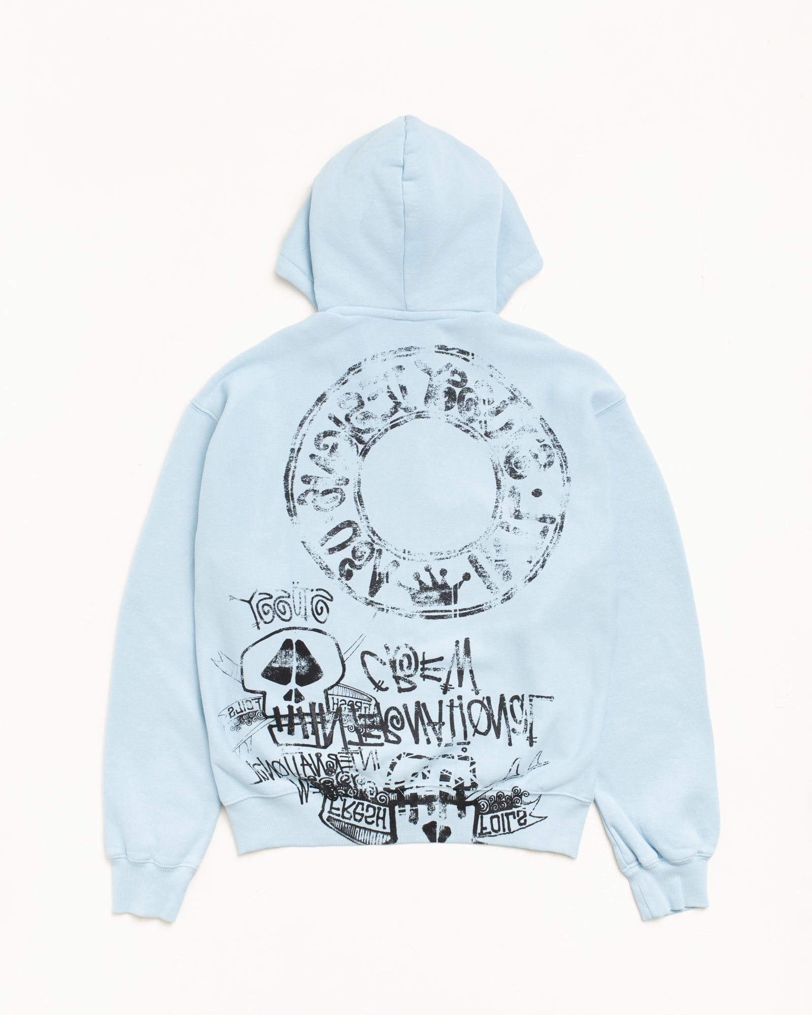 SKULLS ZIP HOODIE PIGMENT DYED